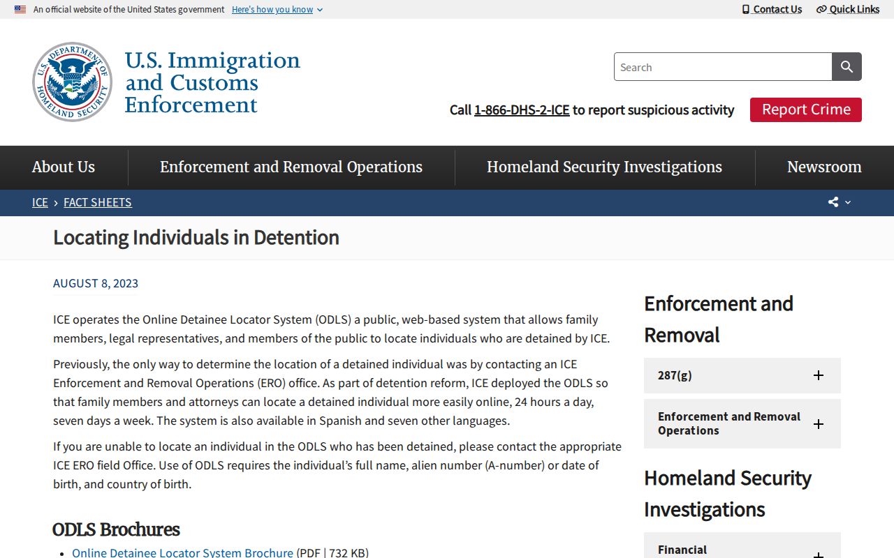 ICE custody check for New London County 72-hour release review